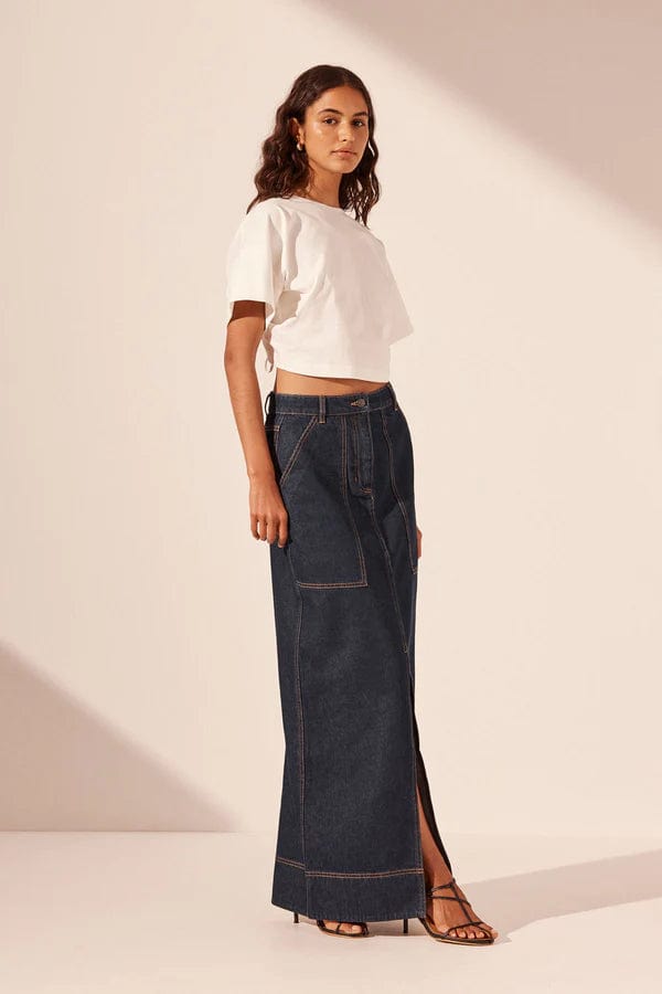 Shona Joy Skirts - Denim Shona Joy | Rita Panelled Maxi Skirt - Deep Indigo