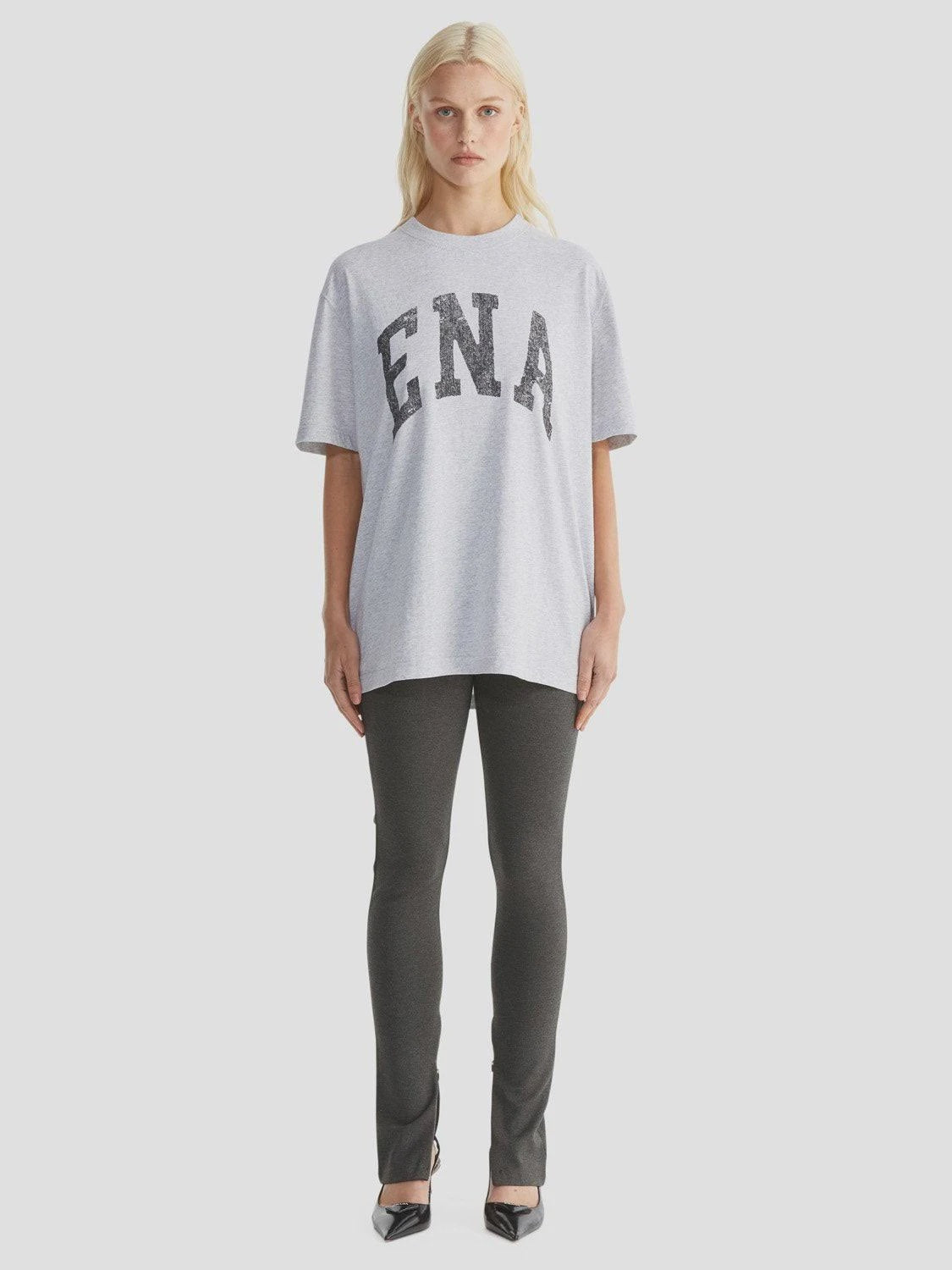 Ena Pelly | Jessie Oversized Tee College - Mid Grey Marle