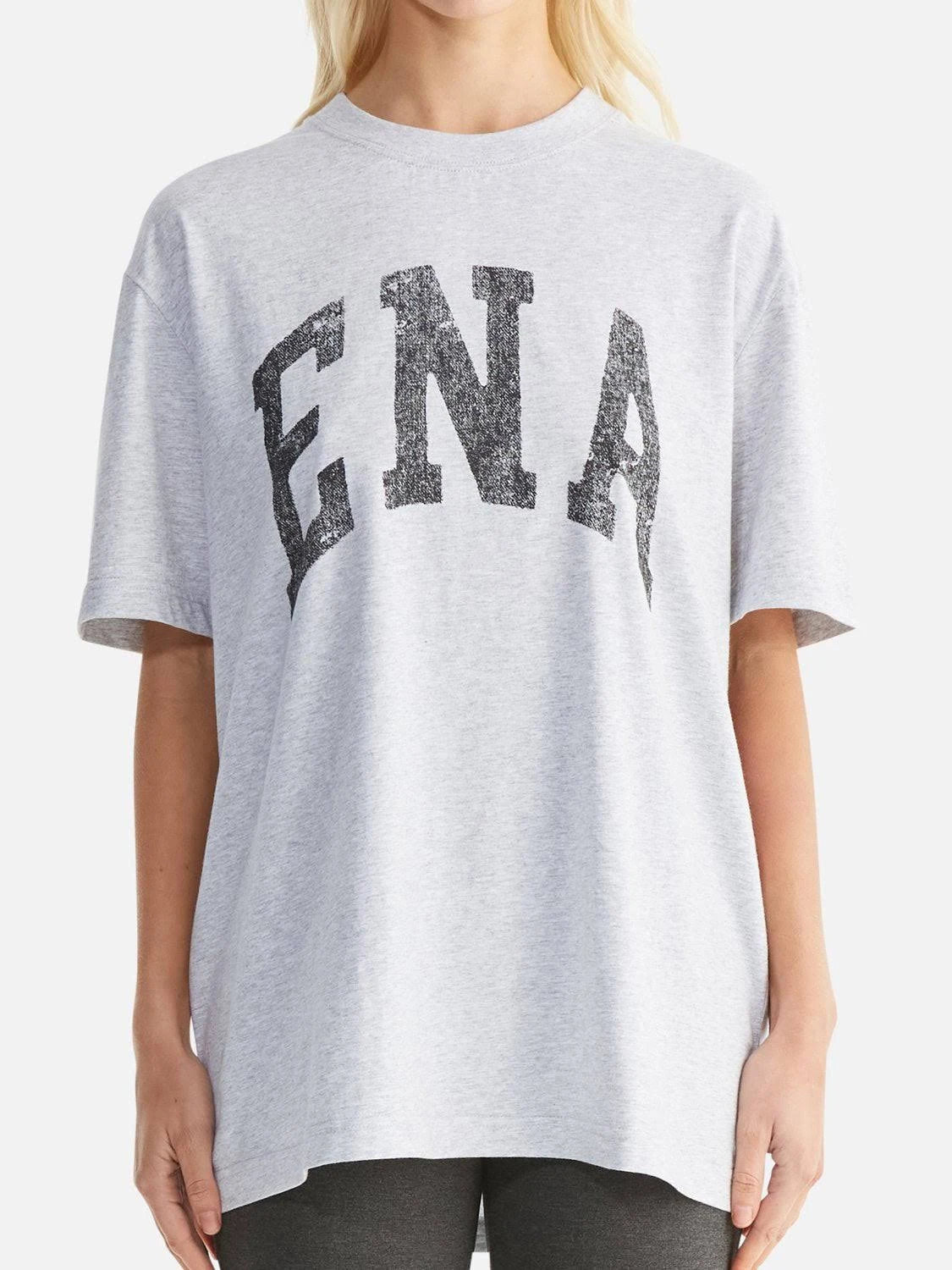 Ena Pelly | Jessie Oversized Tee College - Mid Grey Marle