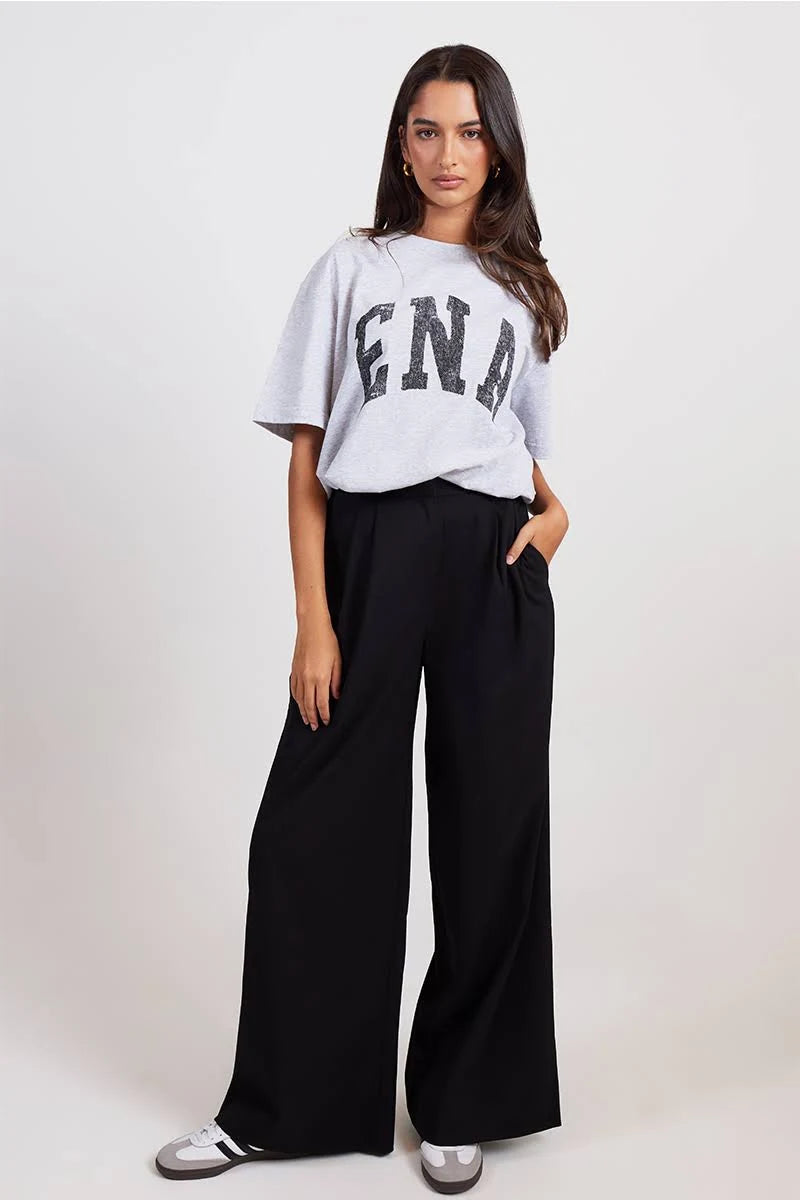 Ena Pelly | Jessie Oversized Tee College - Mid Grey Marle