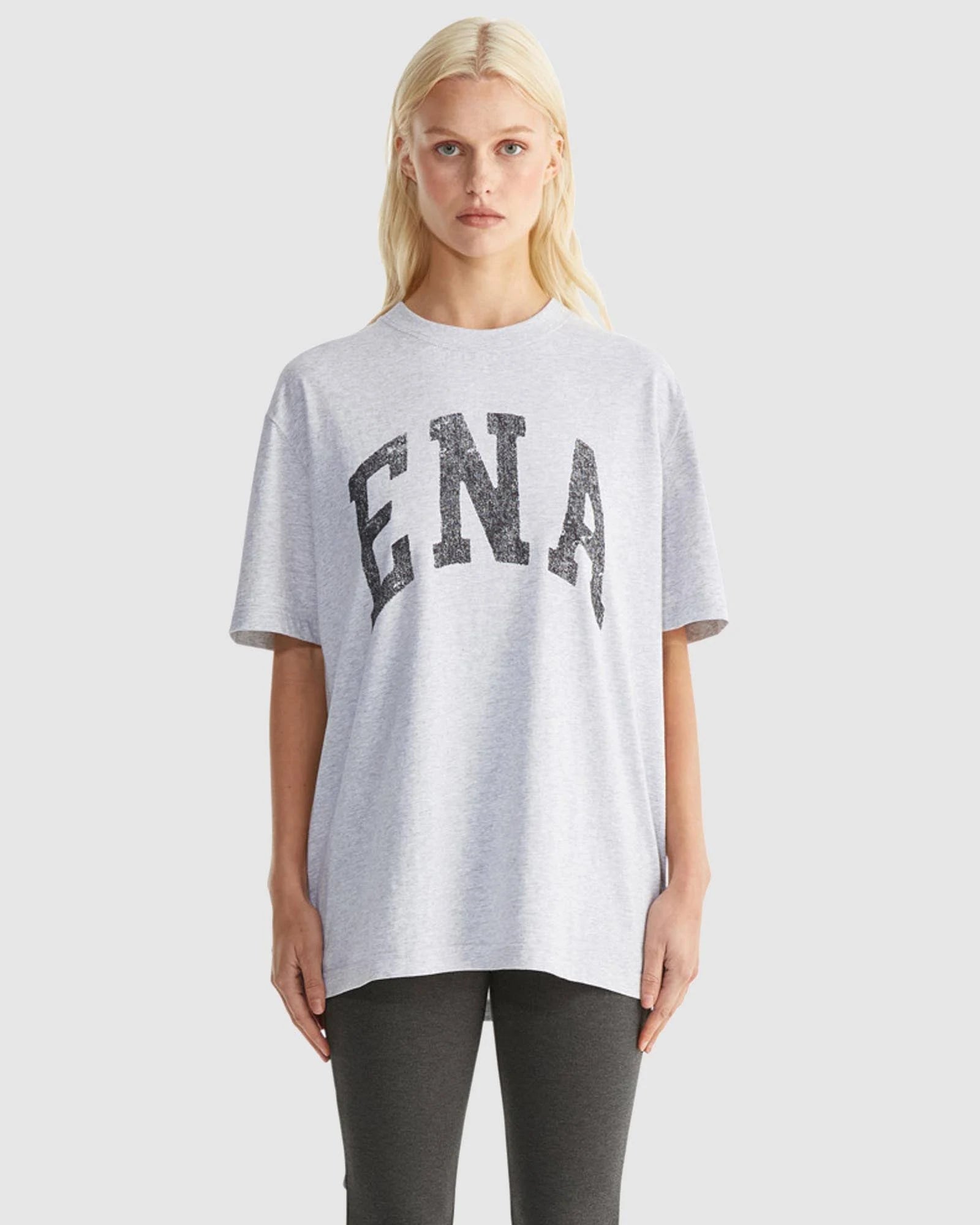 Ena Pelly | Jessie Oversized Tee College - Mid Grey Marle