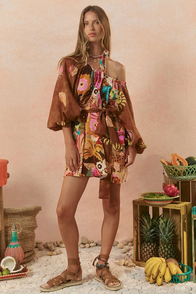 Spell Dresses - Boho Birth Of Venus Tunic Dress - Caramel