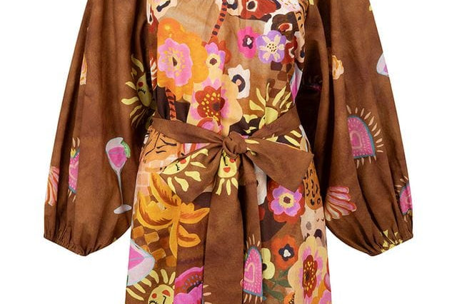 Spell Dresses - Boho Birth Of Venus Tunic Dress - Caramel