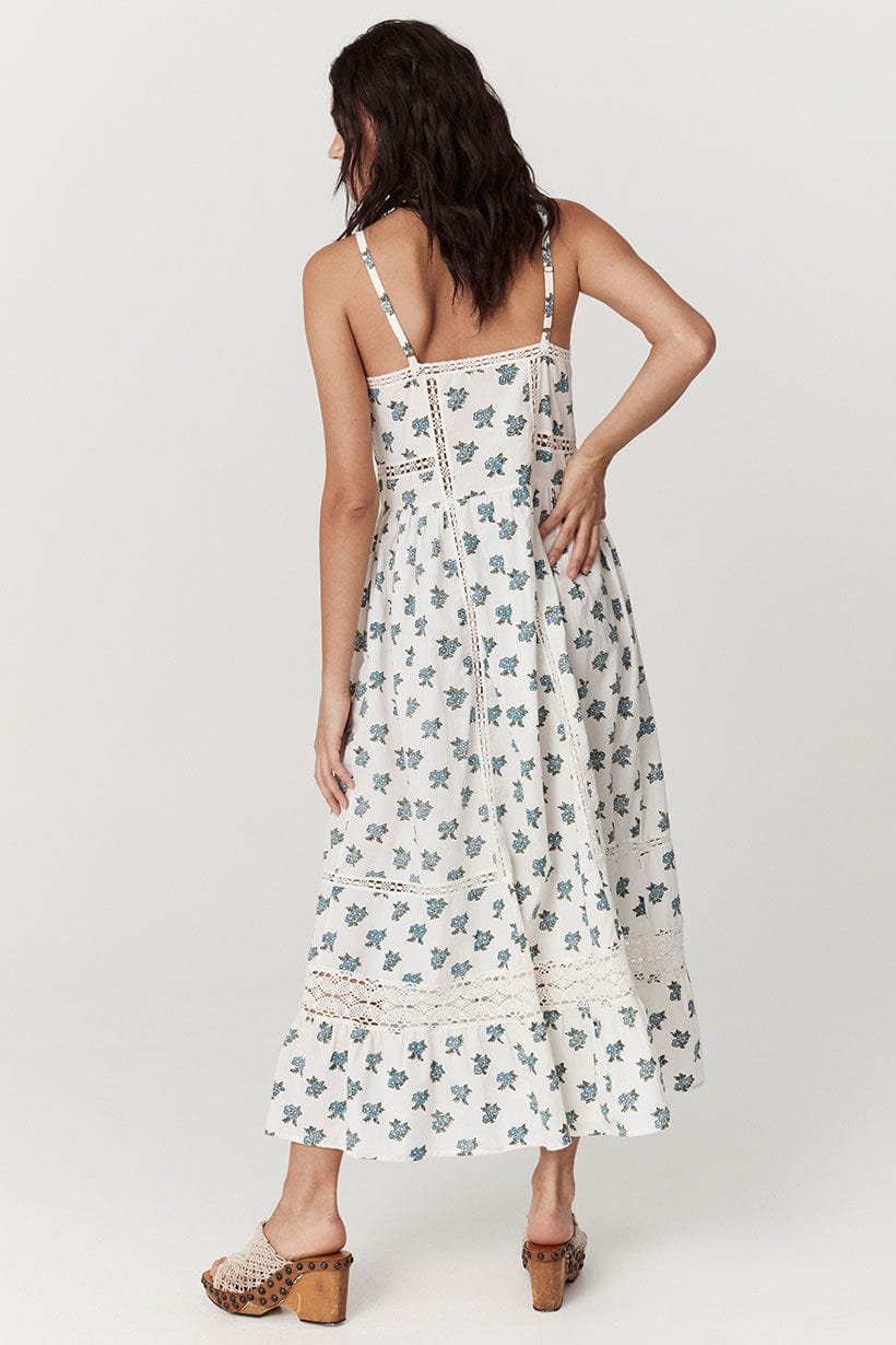 Spell Dresses - Boho Spell | Fable Block Printed Strappy Sundress - Wild Poppy