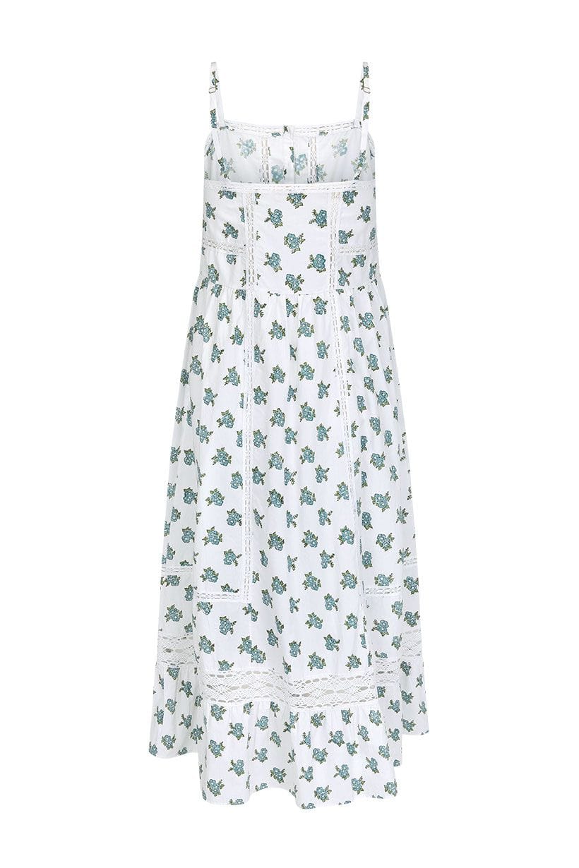 Spell Dresses - Boho Spell | Fable Block Printed Strappy Sundress - Wild Poppy