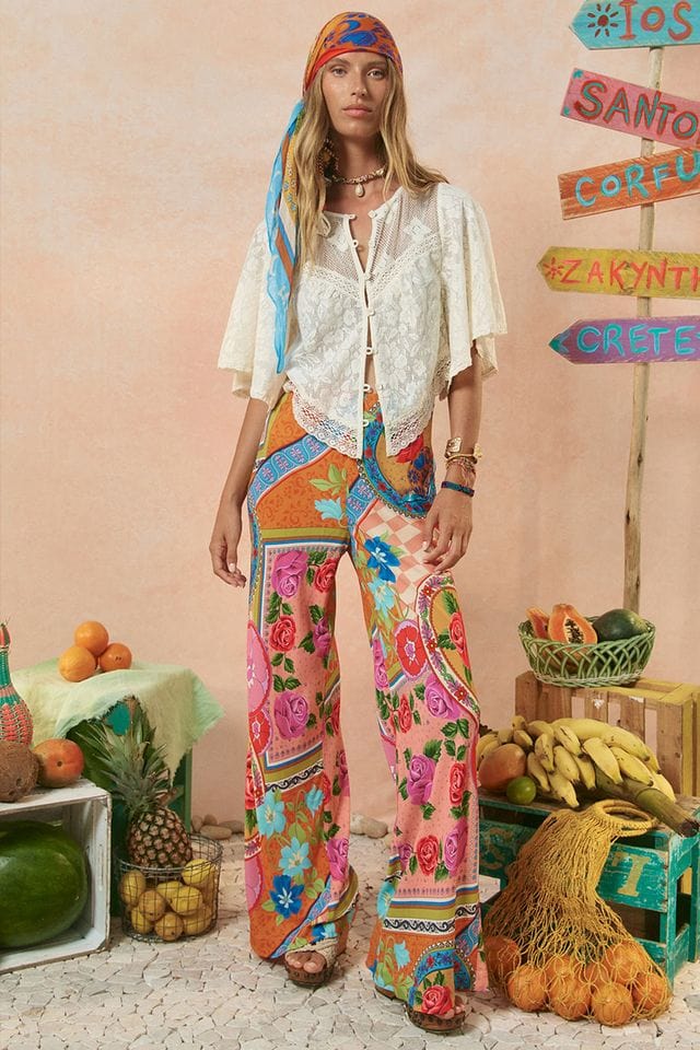 Spell Pants - Boho Aphrodite Bias Pant - Rose