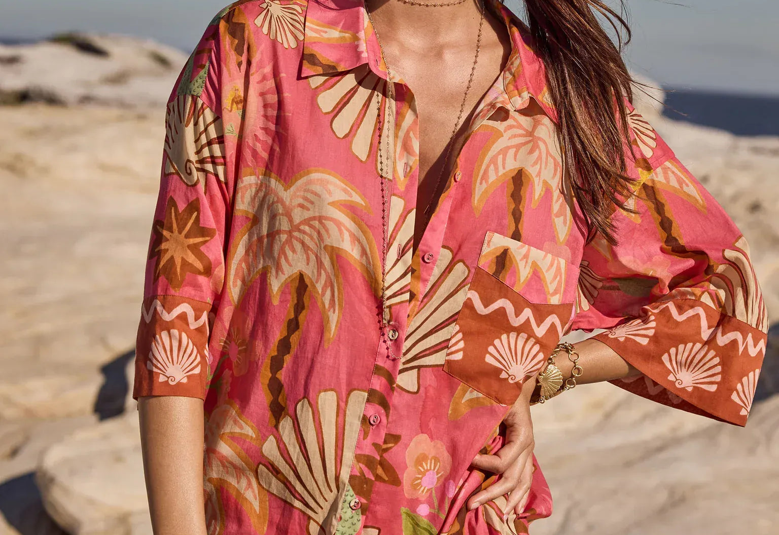 Spell Shirts - Boho Oceana Shirt - Coral