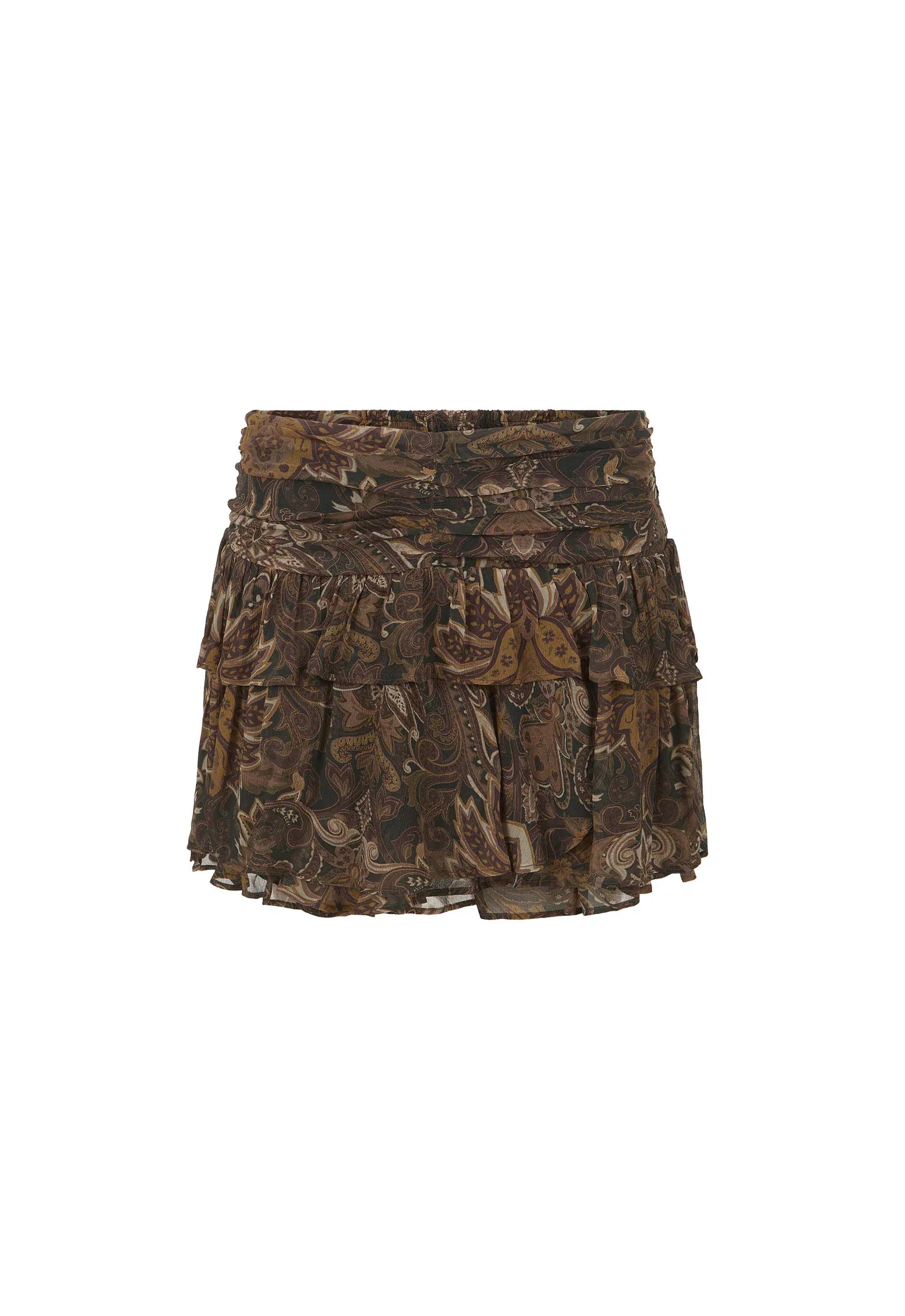 Spell Skirts - Boho Damask Mini Skirt - Walnut