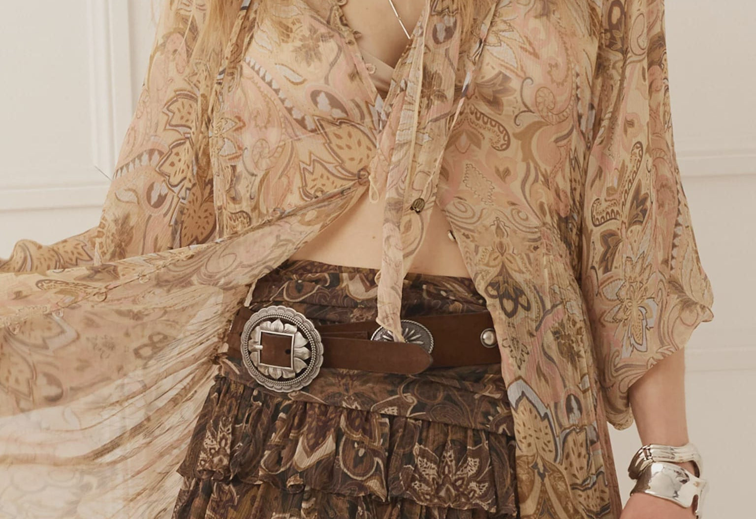 Spell Skirts - Boho Damask Mini Skirt - Walnut