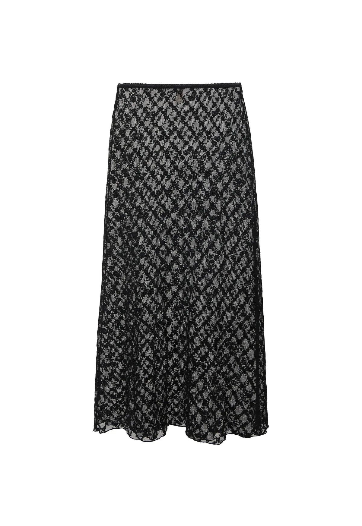 Spell Skirts - Boho Serpent Lace Maxi Skirt - Noir