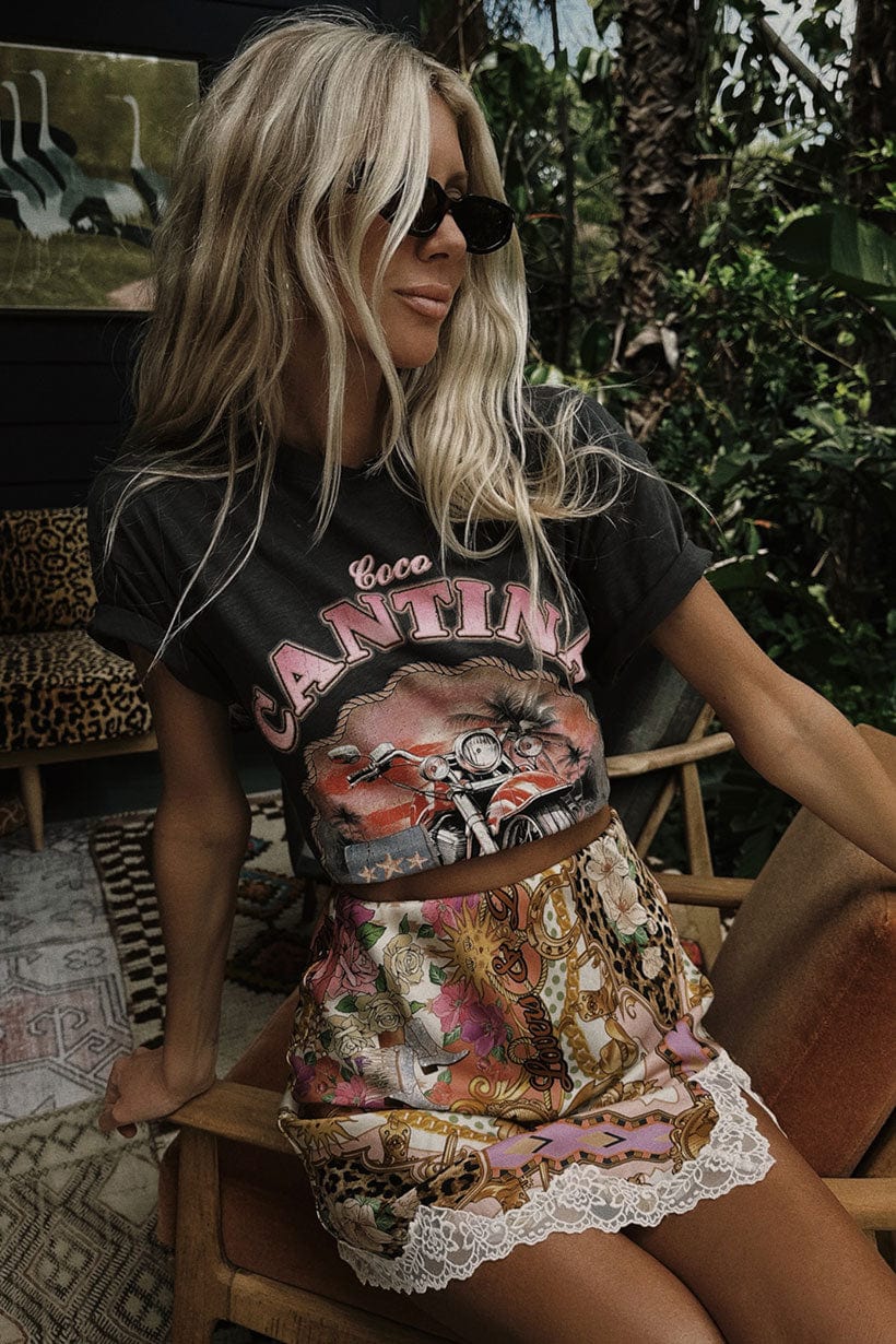 Spell Tees Spell | Coco Biker Tee - Charcoal