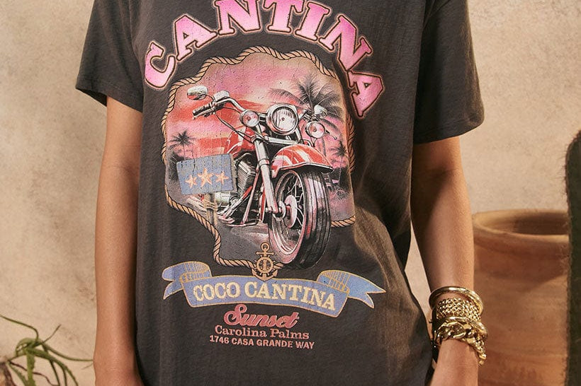 Spell Tees Spell | Coco Biker Tee - Charcoal