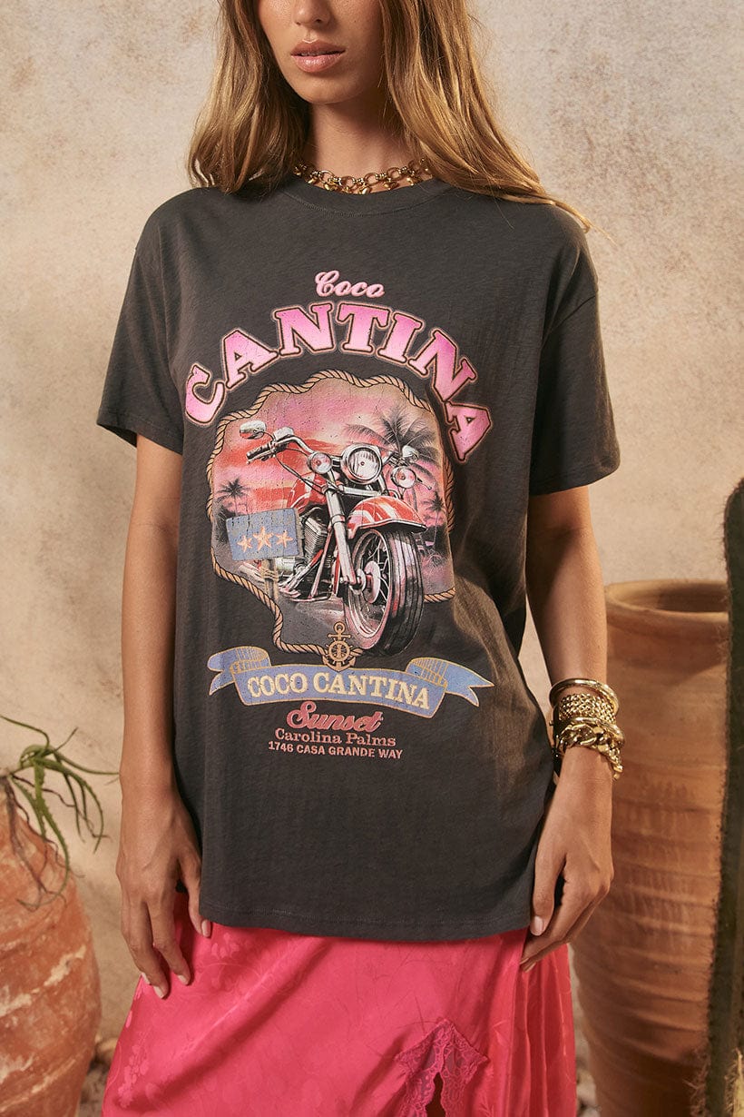 Spell Tees Spell | Coco Biker Tee - Charcoal