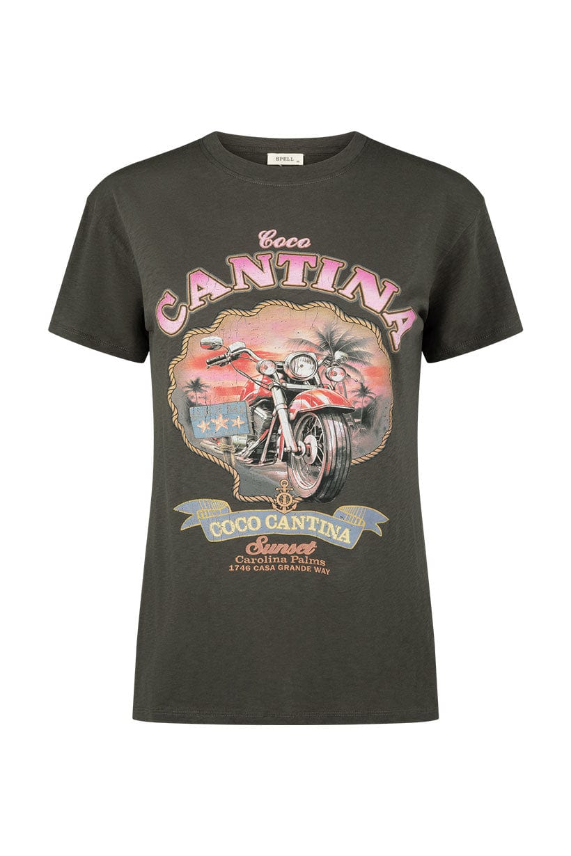 Spell Tees Spell | Coco Biker Tee - Charcoal