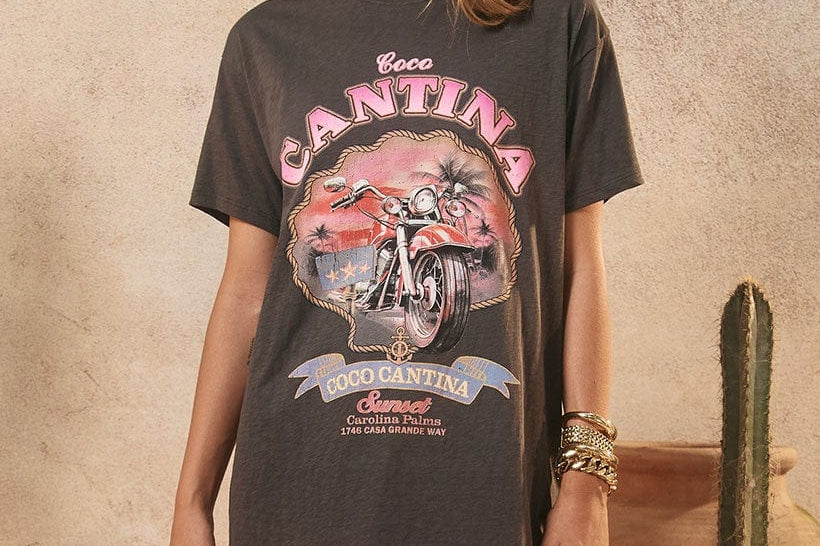 Spell Tees Spell | Coco Biker Tee - Charcoal