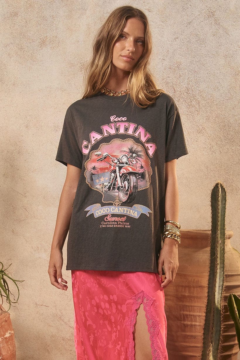 Spell Tees Spell | Coco Biker Tee - Charcoal