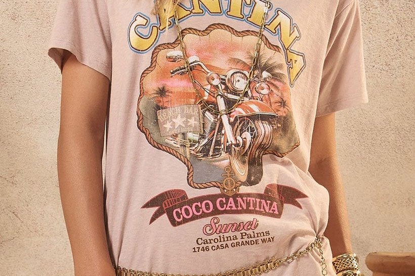 Spell Tees Spell | Coco Cantina Biker Tee - Taupe