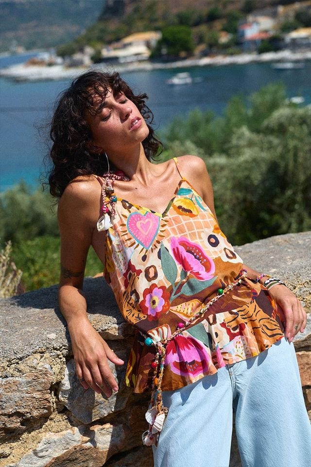 Spell Tops - Boho Birth Of Venus Cami - Caramel
