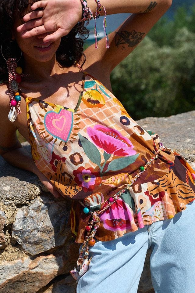 Spell Tops - Boho Birth Of Venus Cami - Caramel