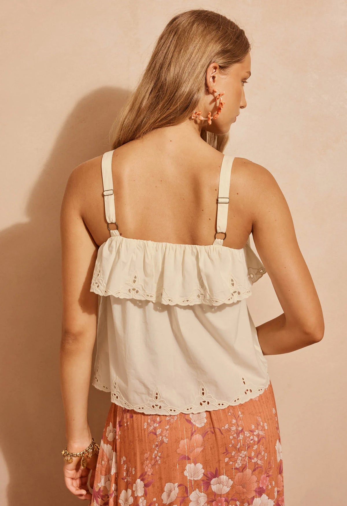 Spell Tops - Boho Fleur De Lis Cami - Ivory