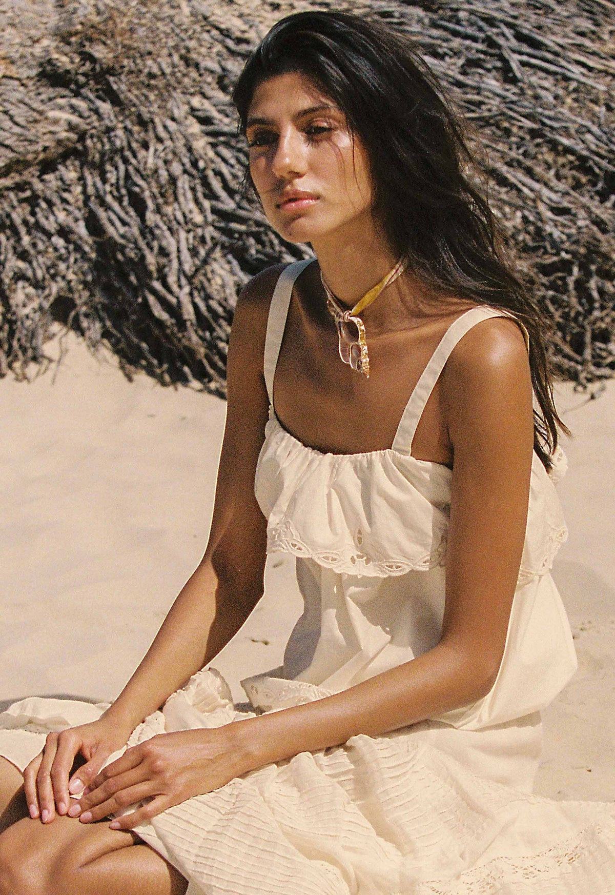 Spell Tops - Boho Fleur De Lis Cami - Ivory