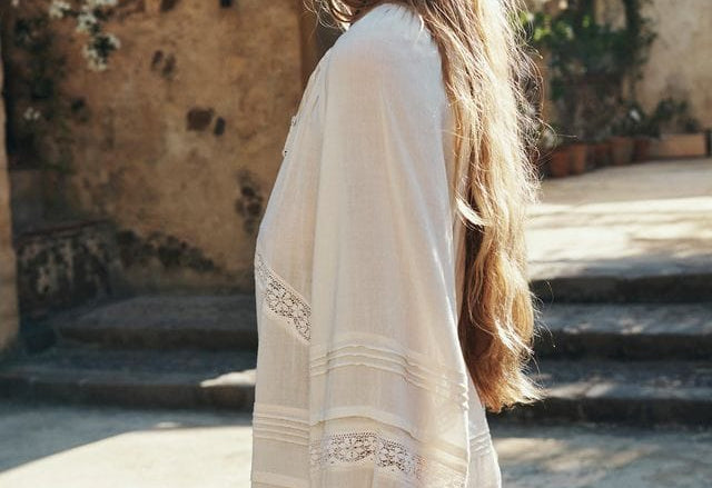 Spell Tops - Boho Hera Lace Blouse - Macadamia
