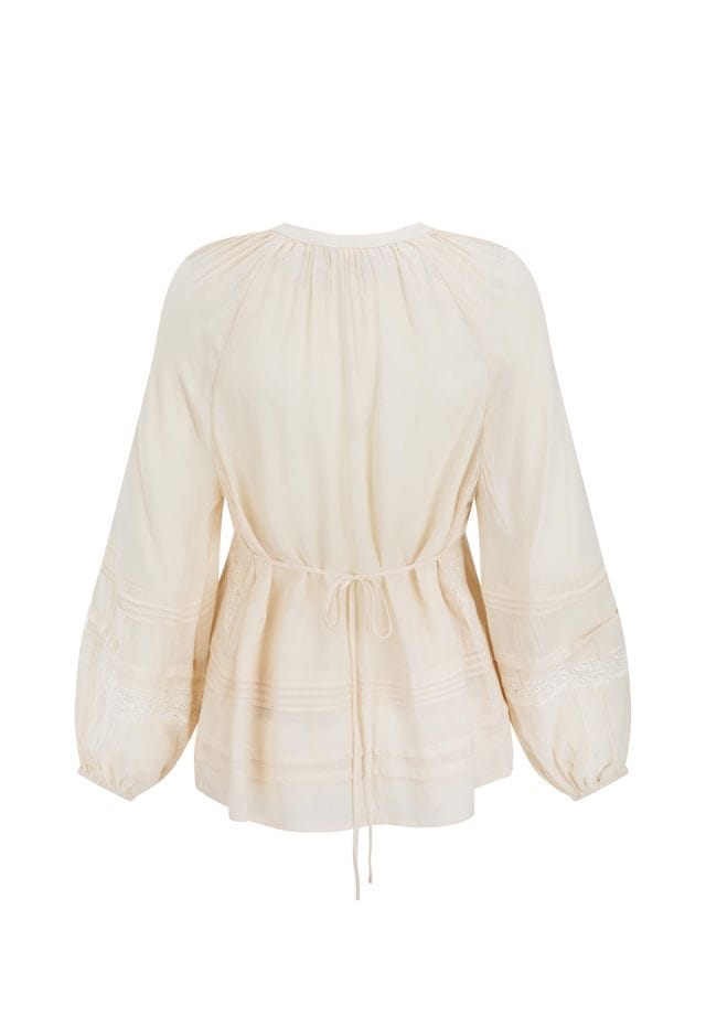 Spell Tops - Boho Hera Lace Blouse - Macadamia