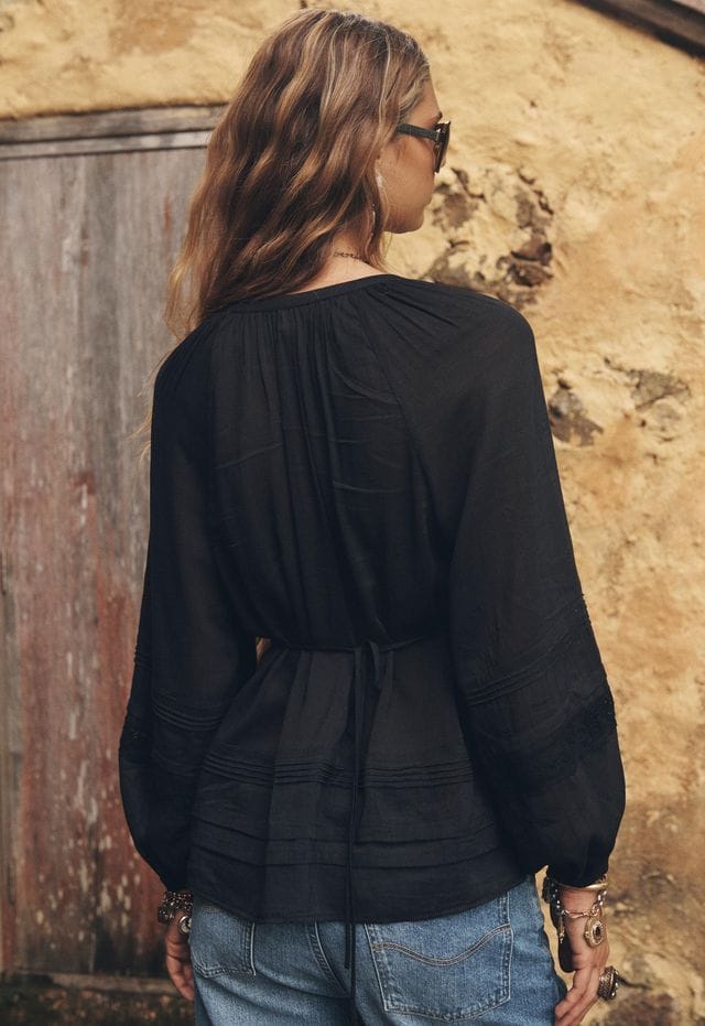 Spell Tops - Long Sleeve Hera Lace Blouse - Vintage Black