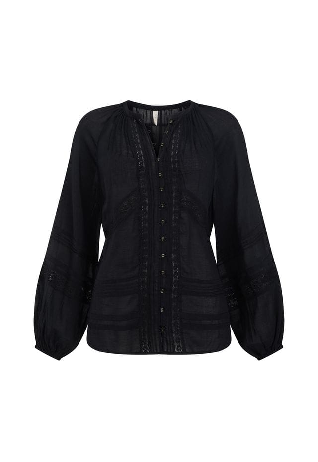Spell Tops - Long Sleeve Hera Lace Blouse - Vintage Black