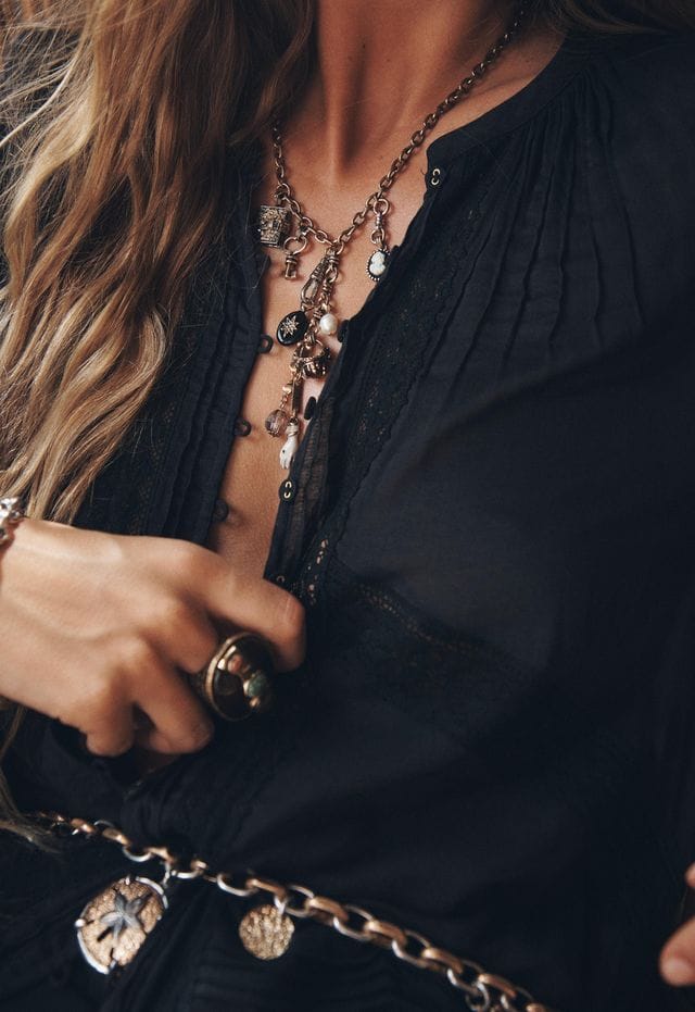 Spell Tops - Long Sleeve Hera Lace Blouse - Vintage Black