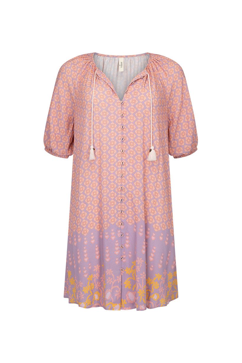 Spell | Sweet Nothings Button Through Tunic Dress - Sugar Plum