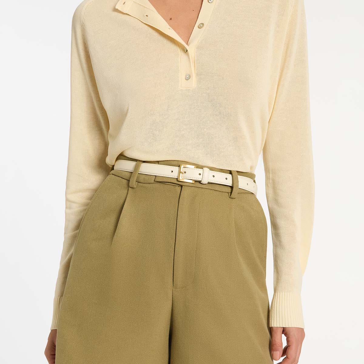 Status Anxiety Belts In Your Eyes - Ivory Nappa/Gold