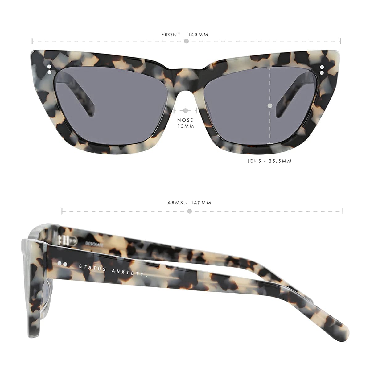 Status Anxiety Sunglasses Status Anxiety | Desolate Sunglasses - White Tort