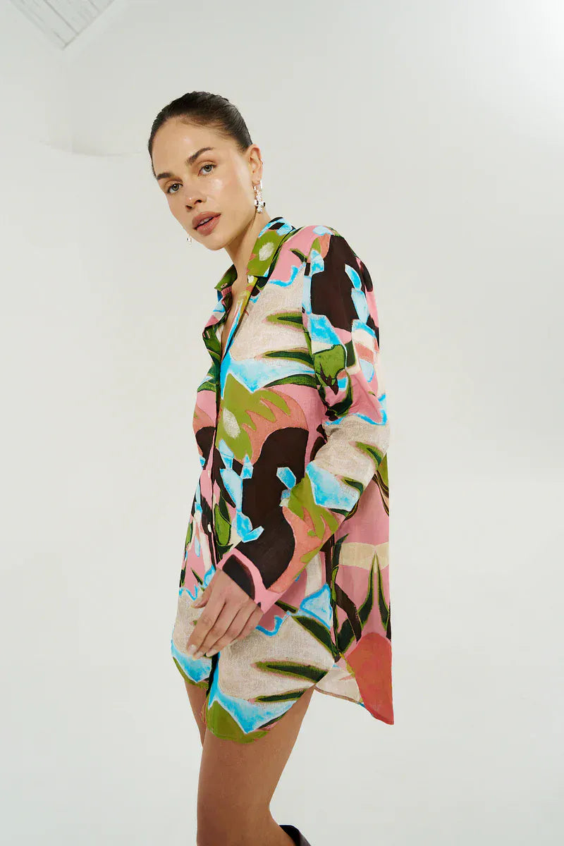 Summi Summi Dresses Ash Long Sleeve Shirt Dress - Wonderland