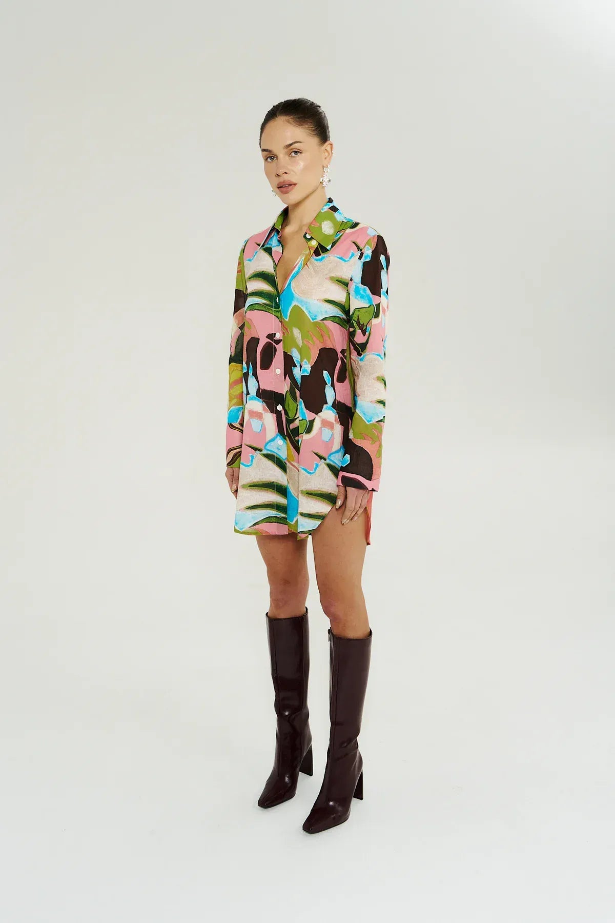 Summi Summi Dresses Ash Long Sleeve Shirt Dress - Wonderland