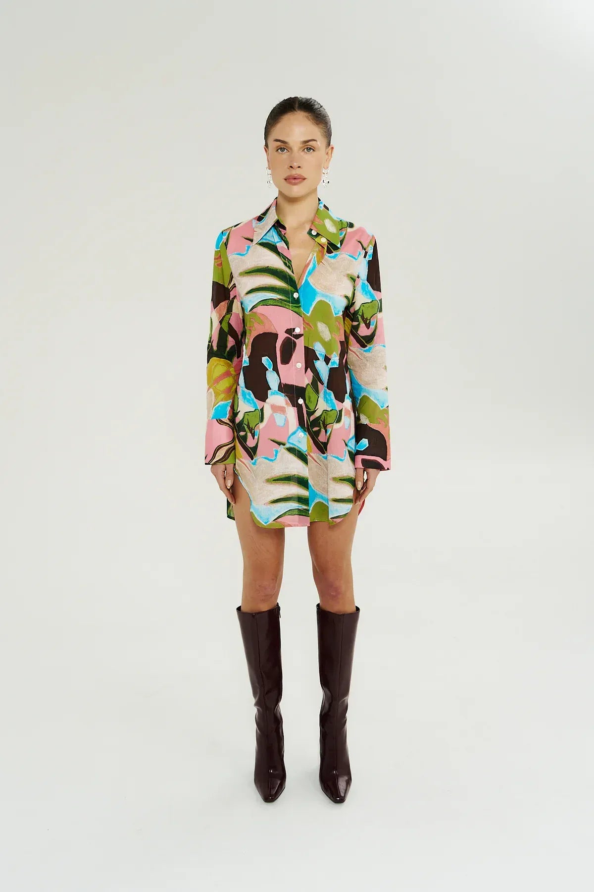 Summi Summi Dresses Ash Long Sleeve Shirt Dress - Wonderland