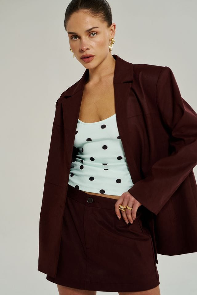 Summi Summi Jackets Vegan Suede Jacket - Syrah