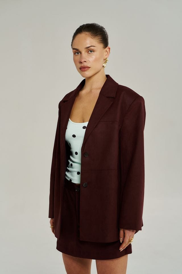 Summi Summi Jackets Vegan Suede Jacket - Syrah