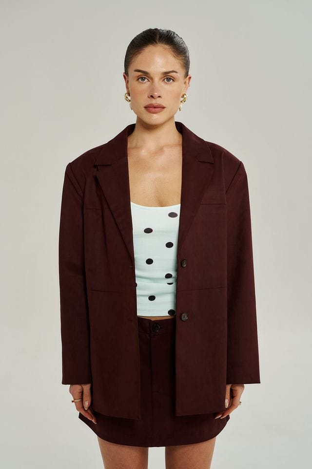 Summi Summi Jackets Vegan Suede Jacket - Syrah