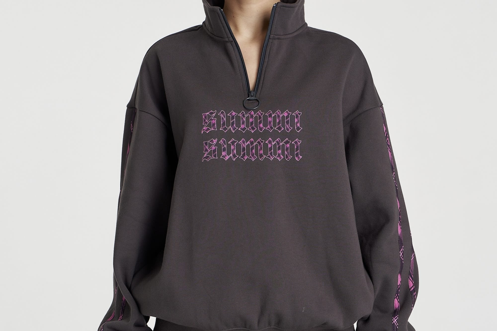 Summi Summi Jumpers Eden Zip Neck Jumper - Shadow