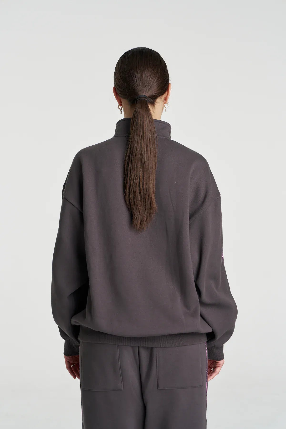 Summi Summi Jumpers Eden Zip Neck Jumper - Shadow