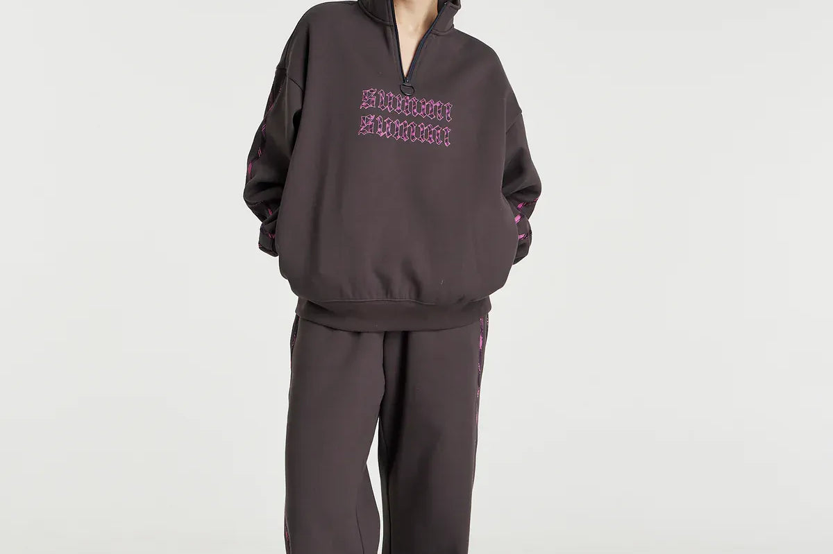 Summi Summi Jumpers Eden Zip Neck Jumper - Shadow