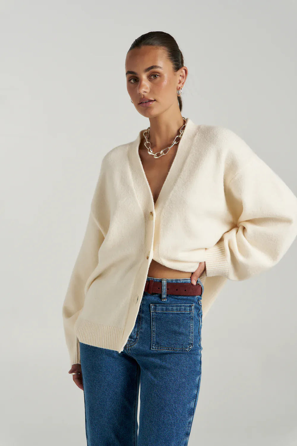 Summi Summi Knits Slouchy Cardigan - Vanilla
