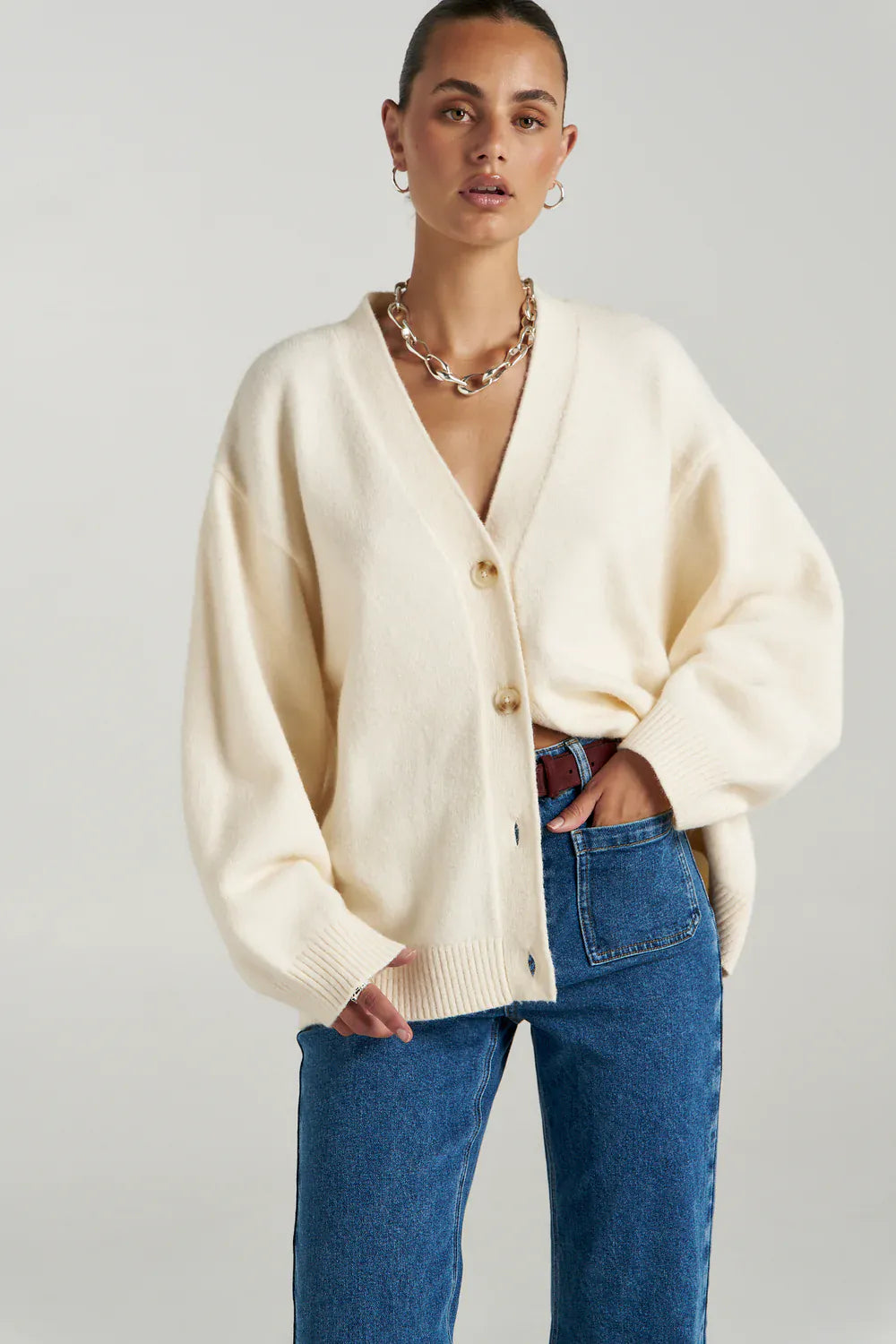 Summi Summi Knits Slouchy Cardigan - Vanilla