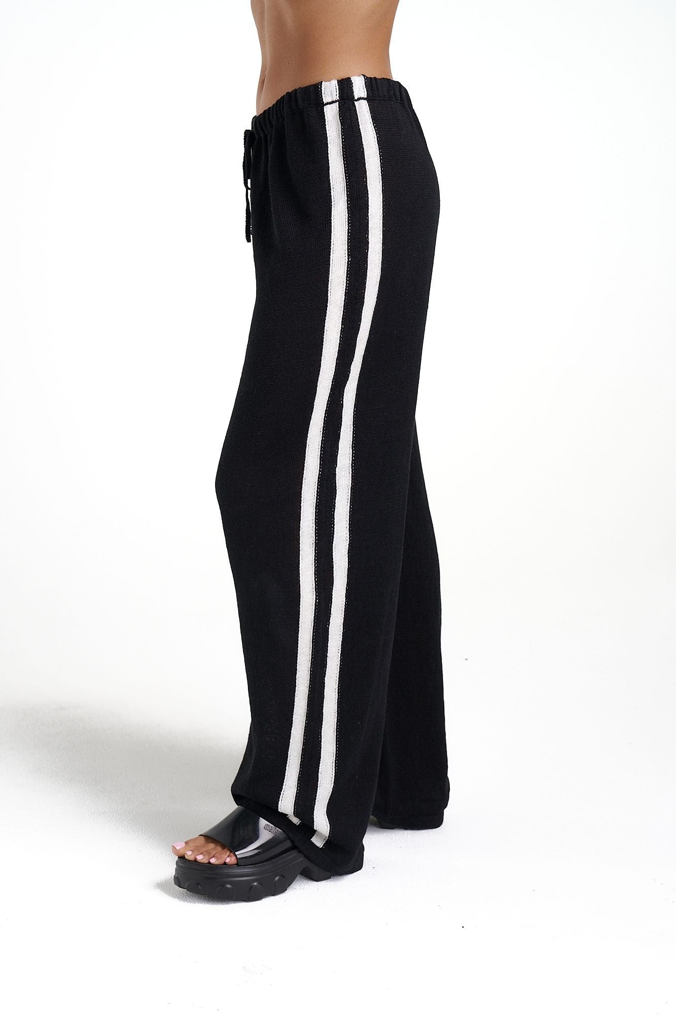 Summi Summi Pants - Casual Summi Summi | Knit Pants - Black/Cream Stripe
