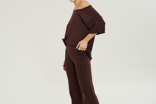 Summi Summi Pants Ribbed Flare Pant - Syrah