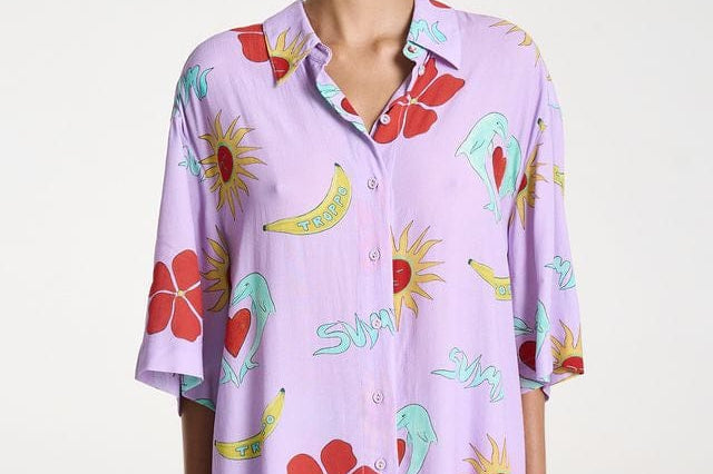 Summi Summi Shirts Big Shirt - Lilac Troppo