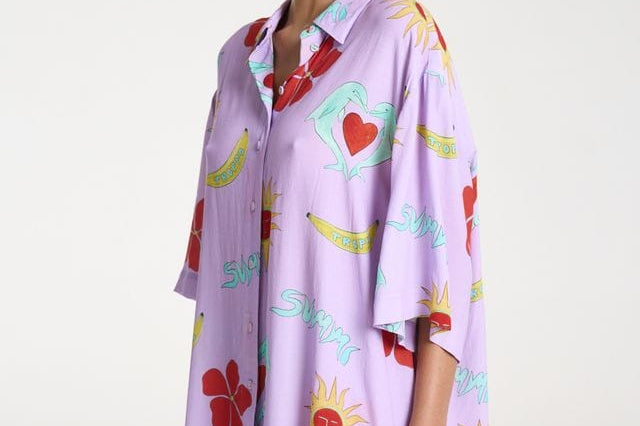 Summi Summi Shirts Big Shirt - Lilac Troppo