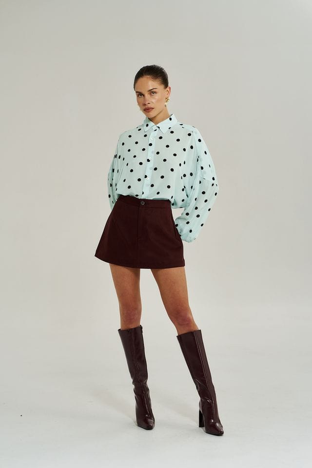 Summi Summi Shirts Dotty LS Shirt - Pinot Drop