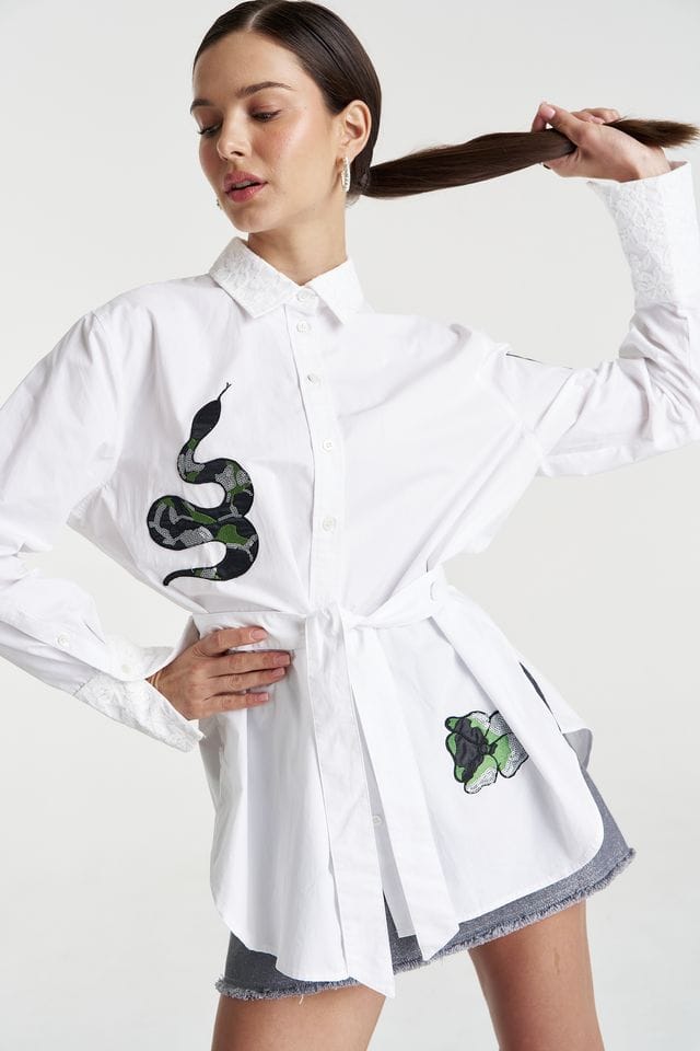 Summi Summi Shirts Sparkle LS Shirt - White
